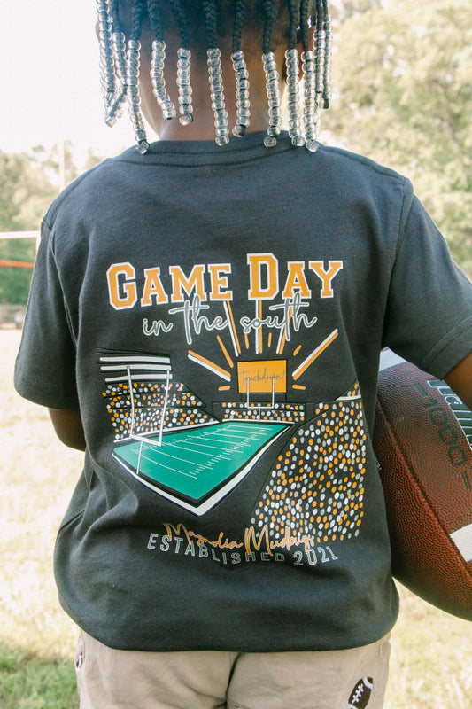*PREORDER* Game Day in the South | Orange + Gray | Football Kid’s Tee
