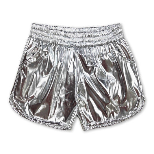 Silver Metallic Shorts
