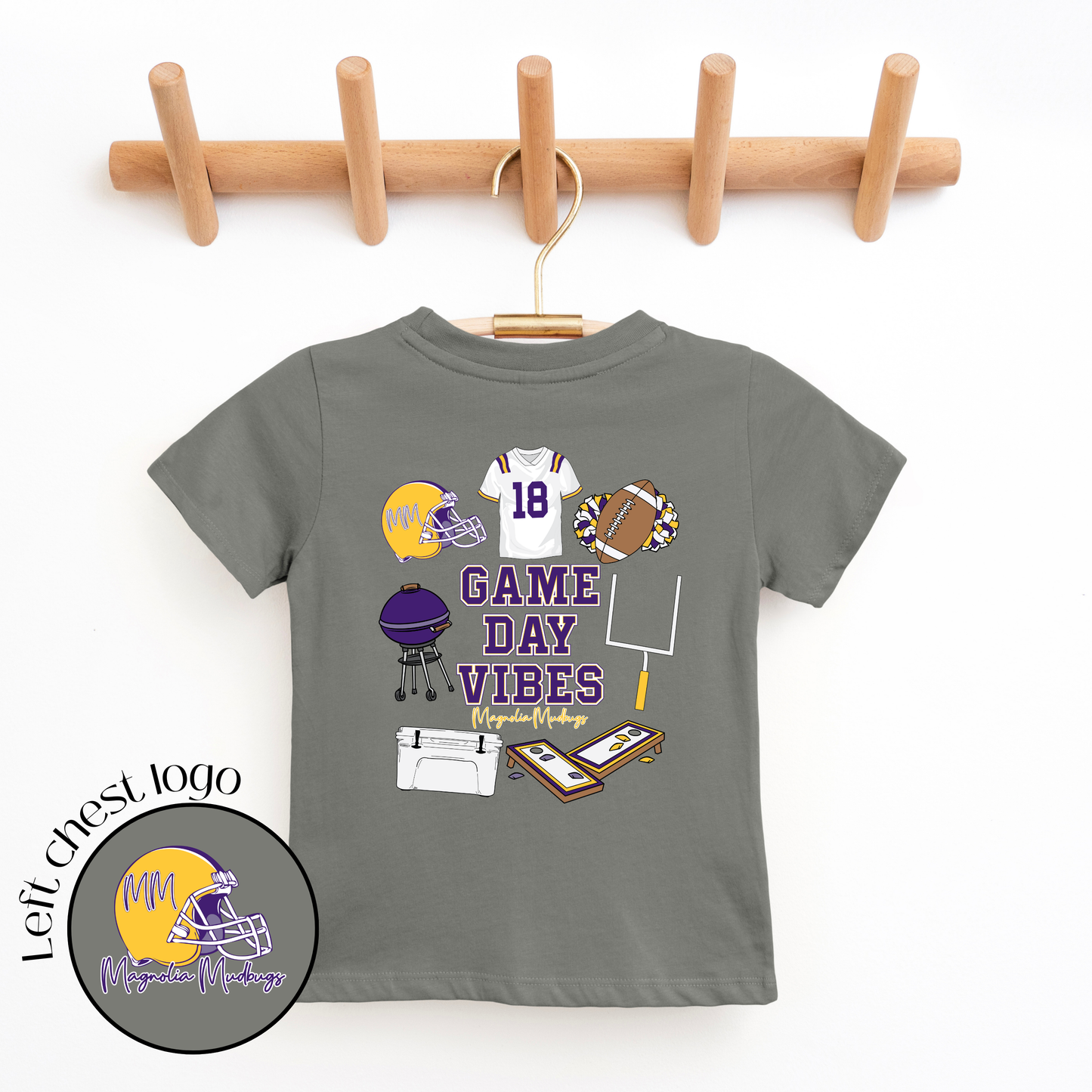 *PREORDER* Game Day Vibes | Purple + Gold | Football Kid’s Tee