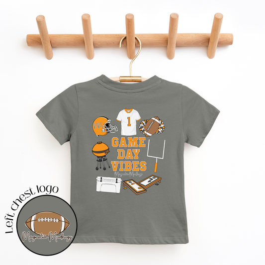 *PREORDER* Game Day Vibes | Orange + Gray | Football Kid’s Tee