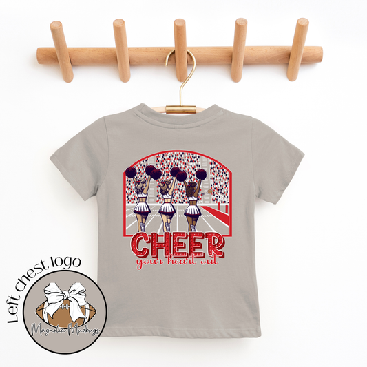 *PREORDER* Cheerleaders | Red + Black | Football Kid’s Tee