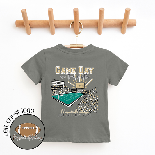 *PREORDER* Game Day in the South | Black + Gold | Football Kid’s Tee