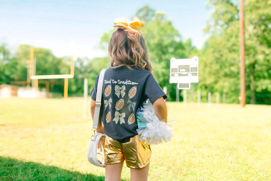 *PREORDER* Tied to Tradition | Black + Gold | Football Kid’s Tee