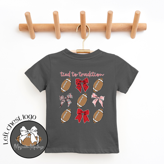 *PREORDER* Tied to Tradition | Red + Black | Football Kid’s Tee