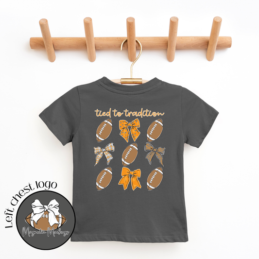 *PREORDER* Tied to Tradition | Orange + Gray | Football Kid’s Tee