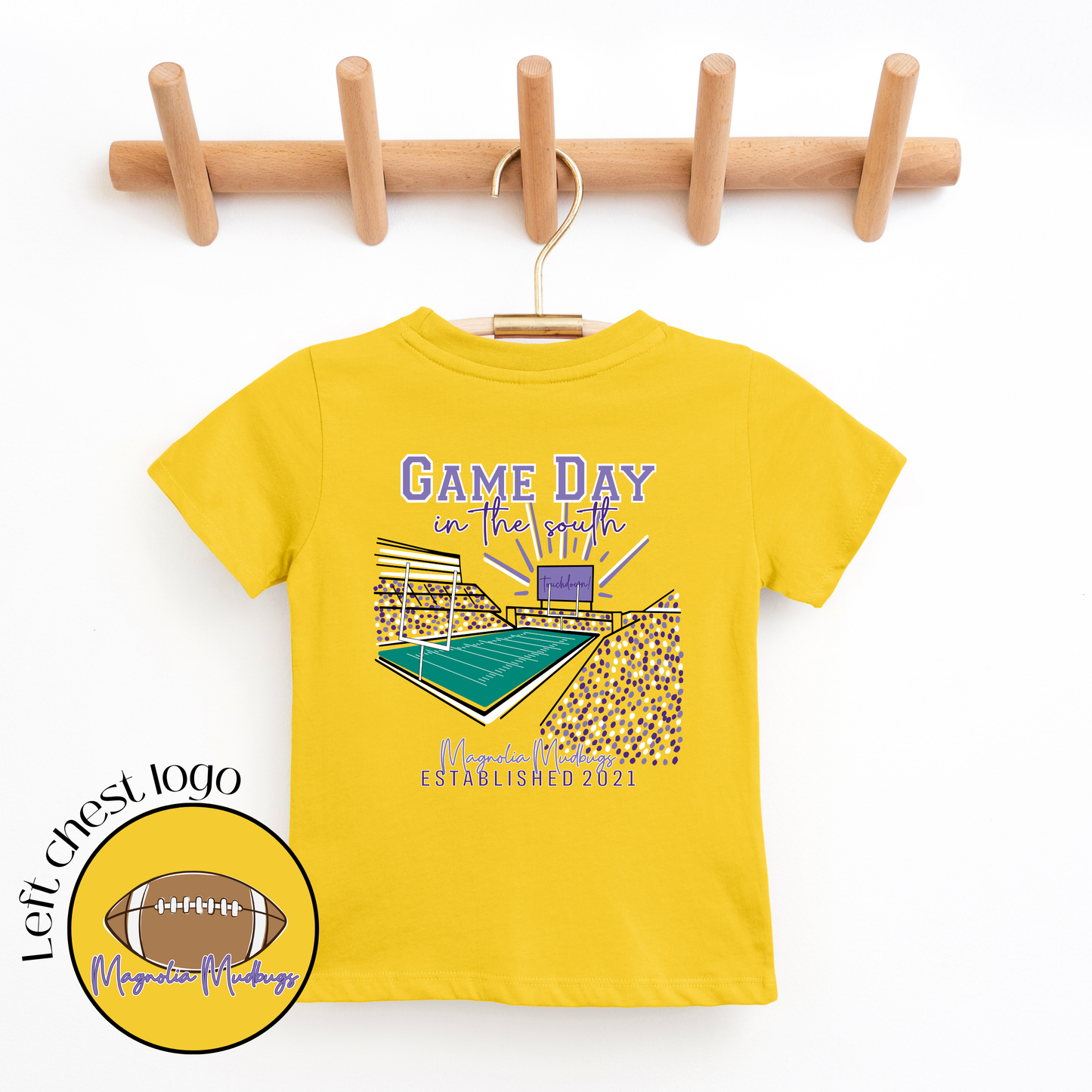 *PREORDER* Game Day in the South | Purple + Gold | Football Kid’s Tee