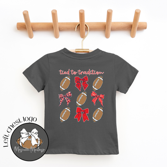 *PREORDER* Tied to Tradition | Red + Navy | Football Kid’s Tee