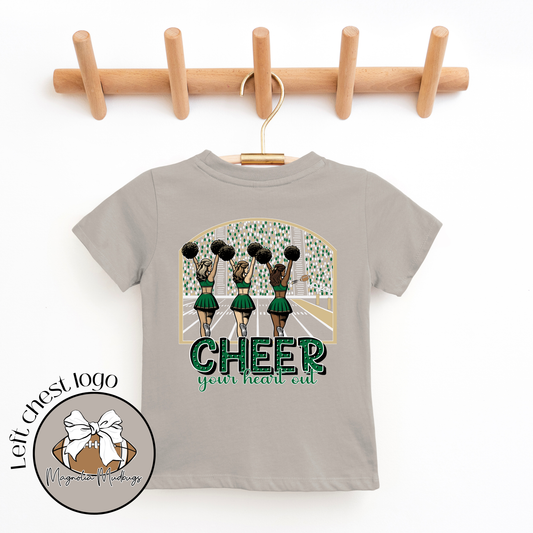 *PREORDER* Cheerleaders | Green + Gold | Football Kid’s Tee