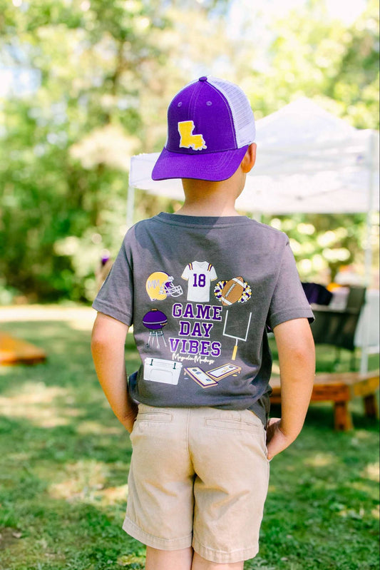 *PREORDER* Game Day Vibes | Purple + Gold | Football Kid’s Tee