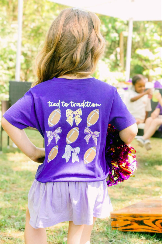 *PREORDER* Tied to Tradition | Purple + Gold | Football Kid’s Tee