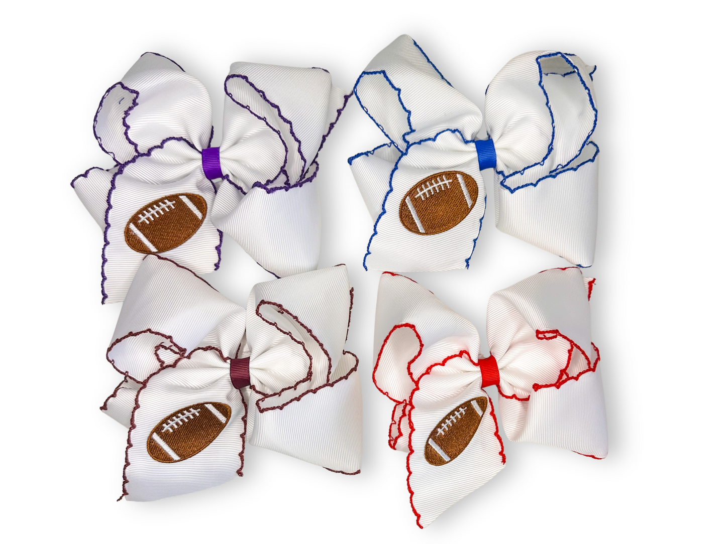 Football Embroidered Bows