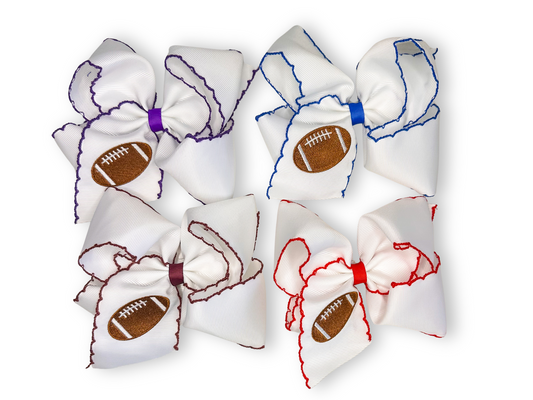 Football Embroidered Bows